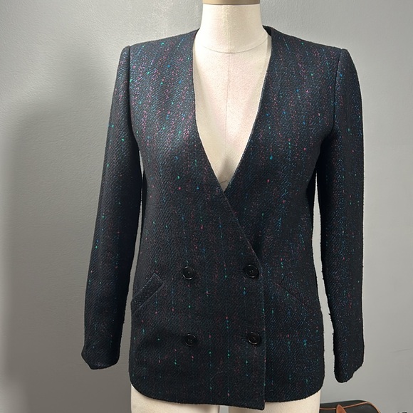 Vintage Gentleman’s Lady Double Breasted Blazer Navy size small - Picture 6 of 16